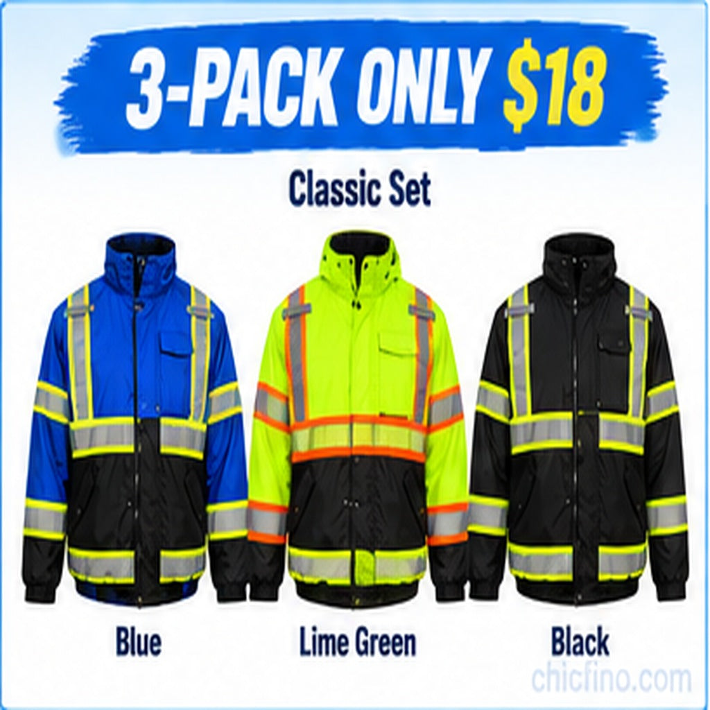 Men's Hi-Vis Reflective Fleece-Lined Work Jacket
