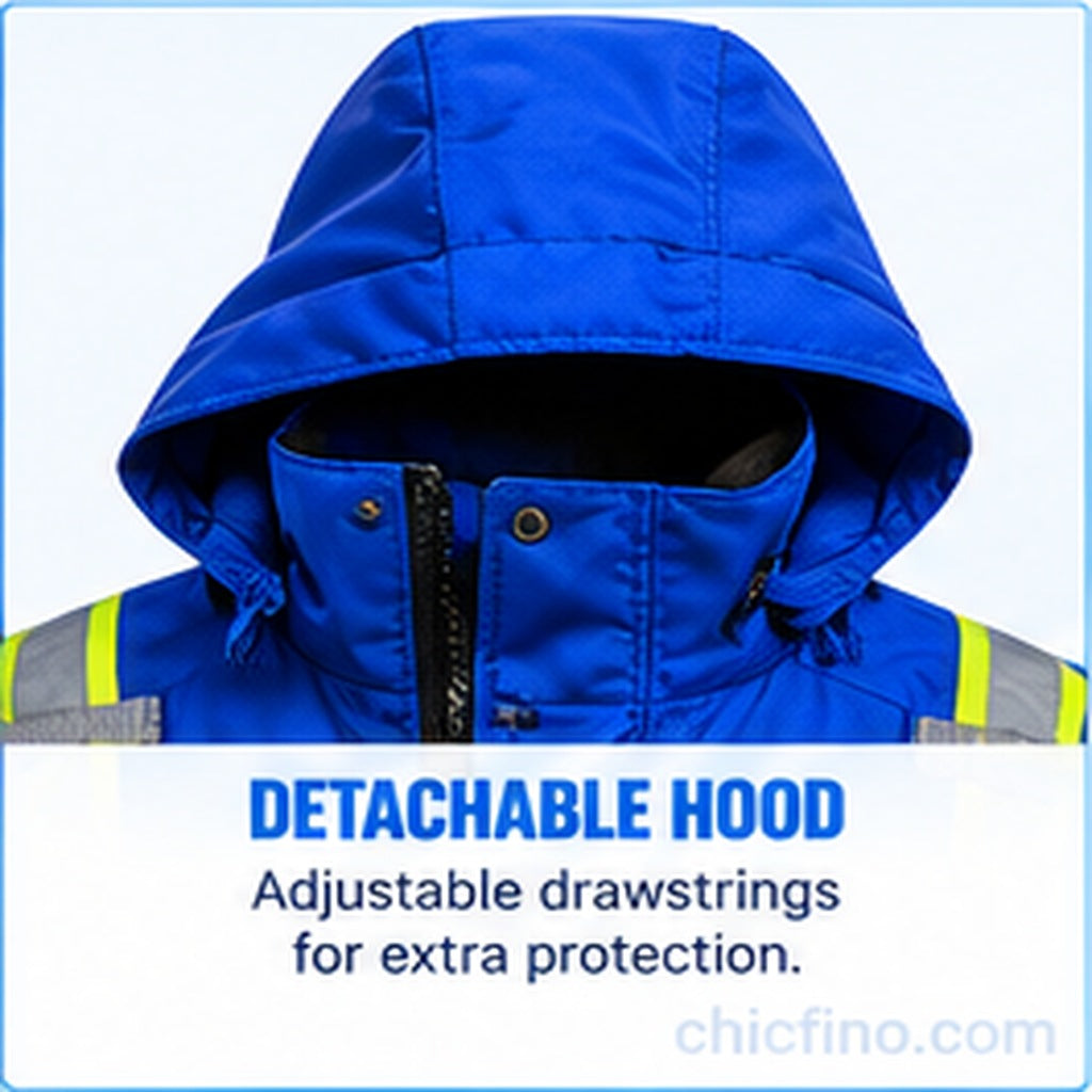 Men's Hi-Vis Reflective Fleece-Lined Work Jacket