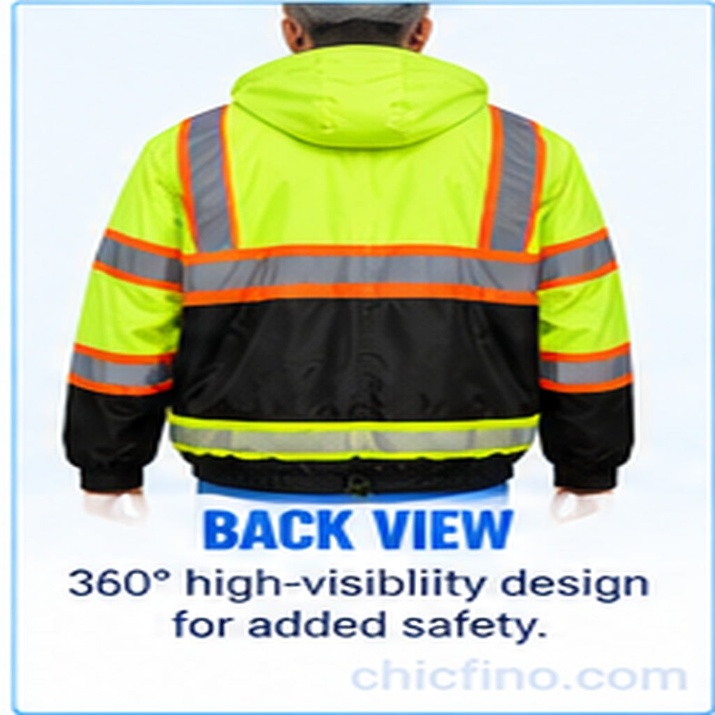 Men's Hi-Vis Reflective Fleece-Lined Work Jacket