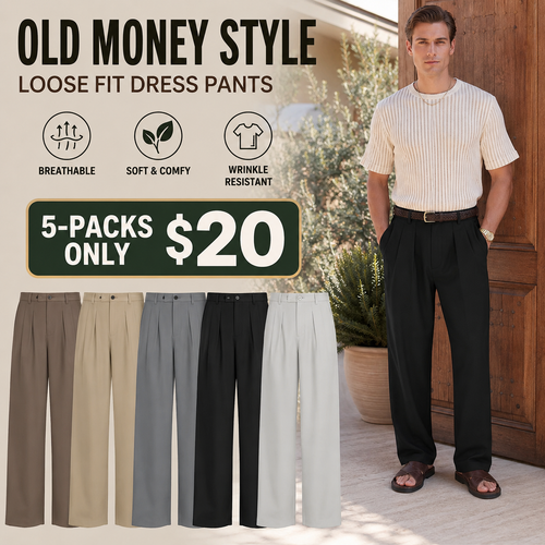 Men's Relaxed Wide-Leg Dress Pants