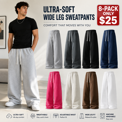 Men's Ultra-Soft Wide-Leg Athletic Sweatpants