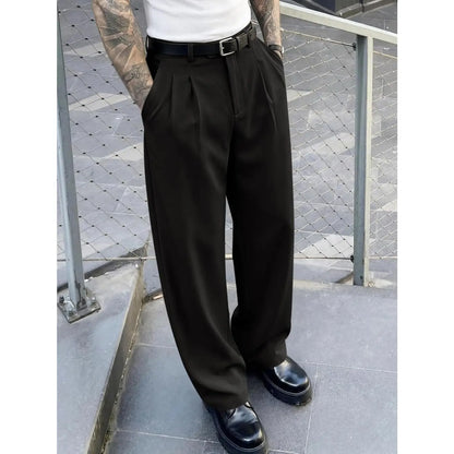 Men's Relaxed Wide-Leg Dress Pants