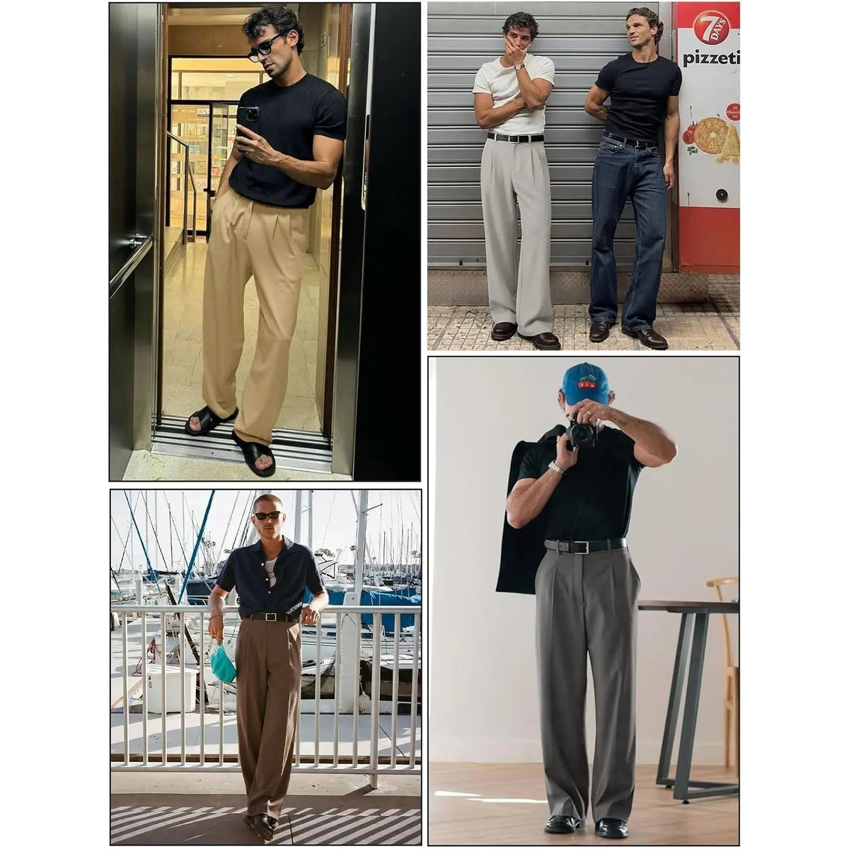 Men's Relaxed Wide-Leg Dress Pants