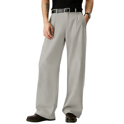 Men's Relaxed Wide-Leg Dress Pants
