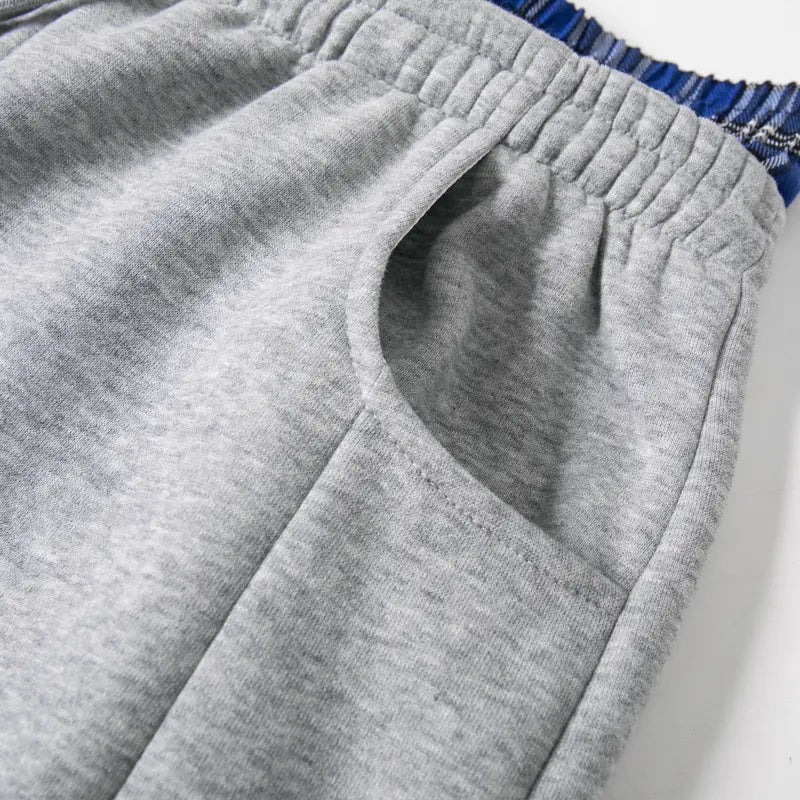 Men's Plaid Panel Wide-Leg Sweatpants