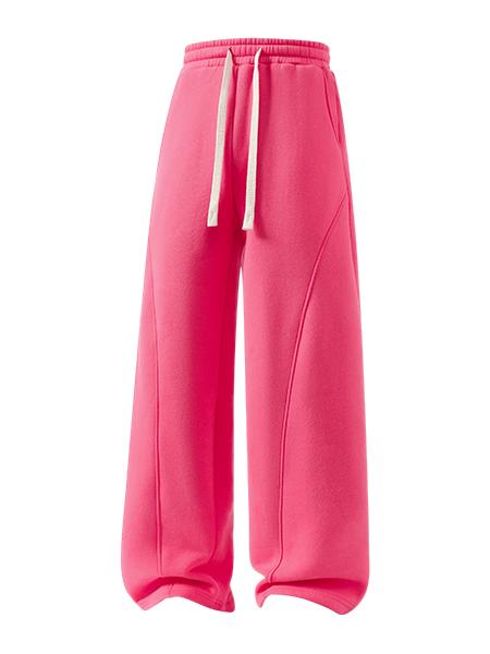 Men's Curved Wide-Leg Drawstring Pants – Relaxed Casual Streetwear Trousers