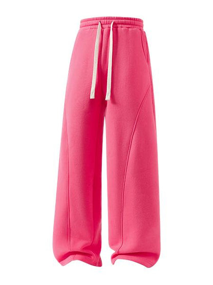 Men's Curved Wide-Leg Drawstring Pants – Relaxed Casual Streetwear Trousers