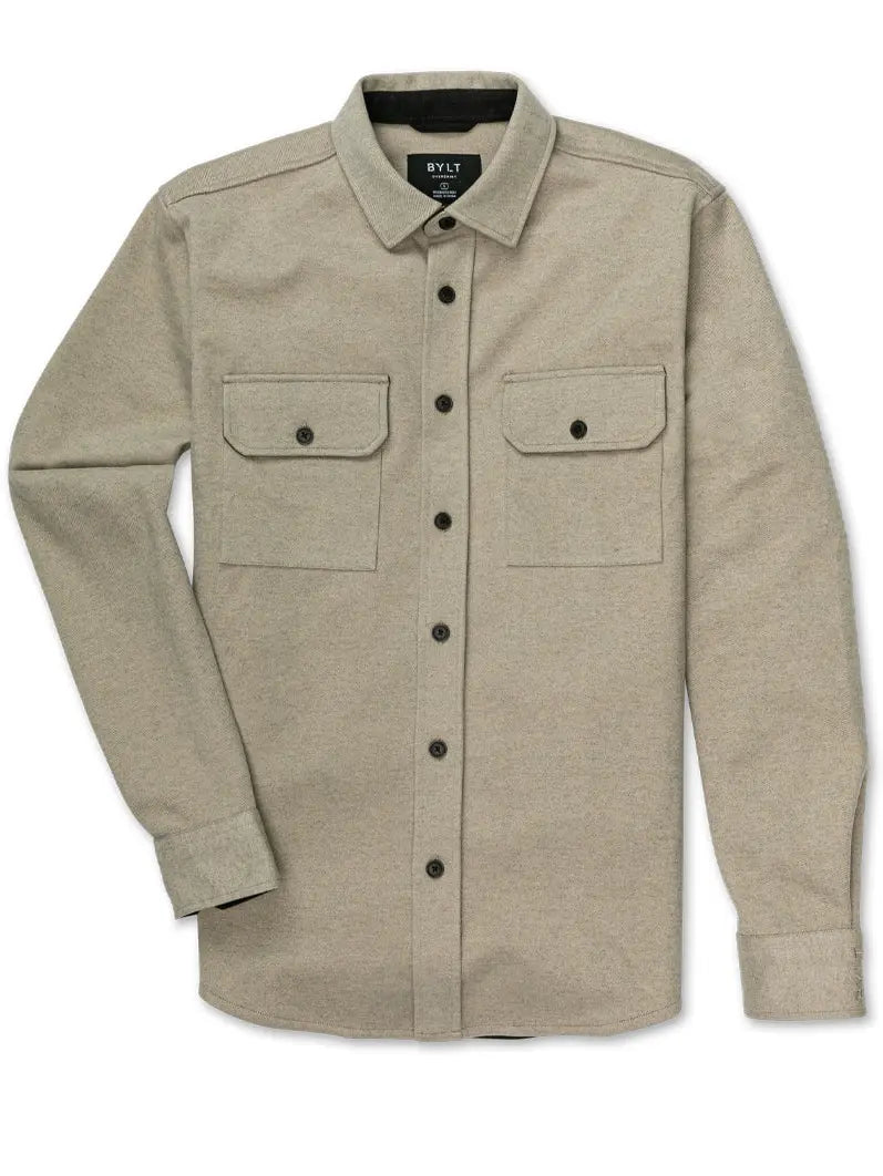 Men's Classic Fit Long Sleeve Overshirt – Casual Stretch Shirt Jacket