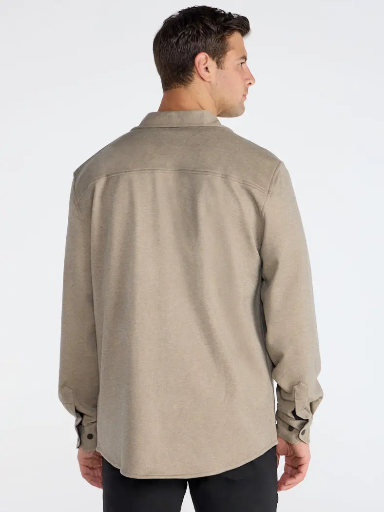 Men's Classic Fit Long Sleeve Overshirt – Casual Stretch Shirt Jacket