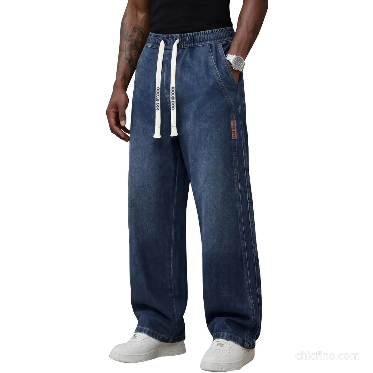 Men's Relaxed Stretch Drawstring Jeans