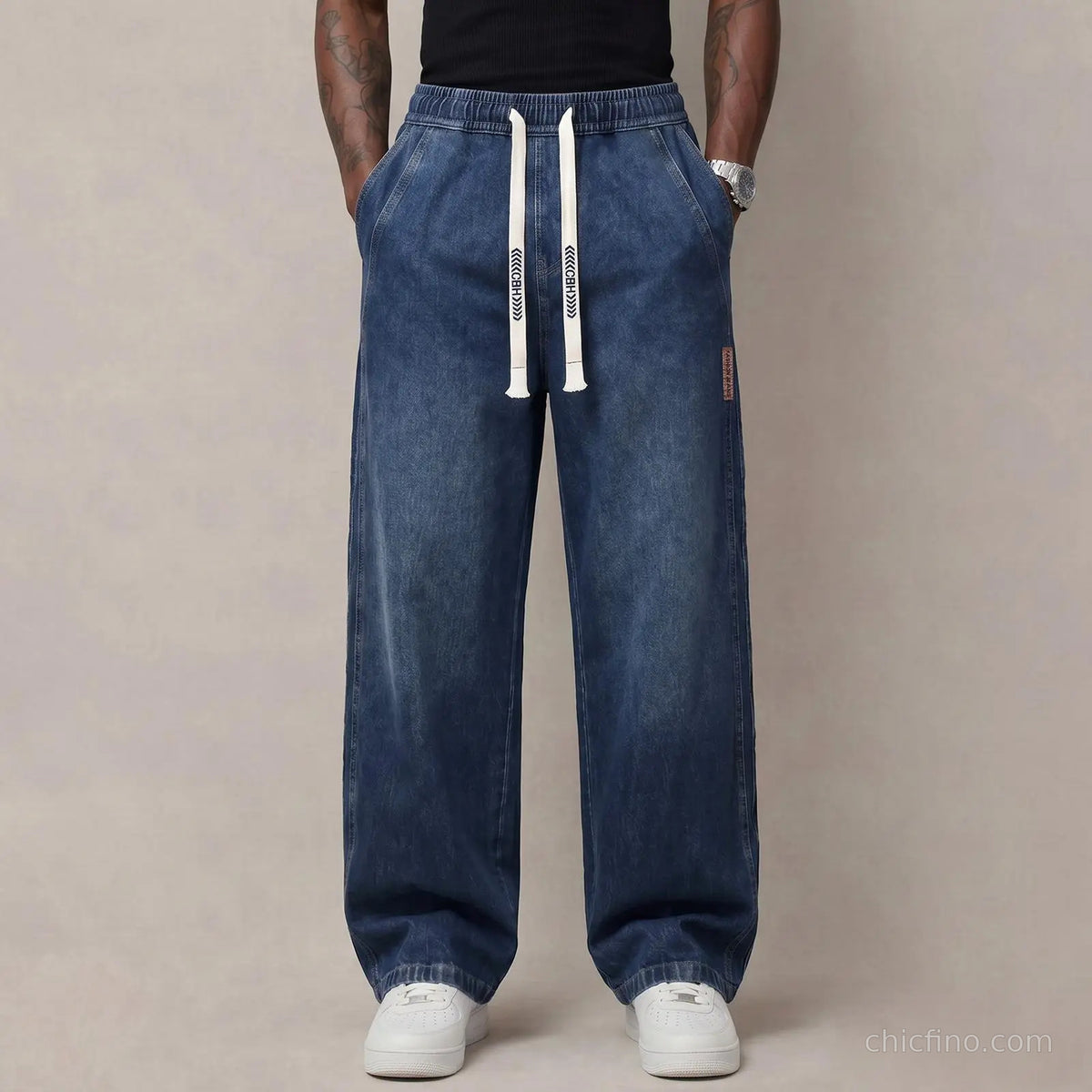 Men's Relaxed Stretch Drawstring Jeans